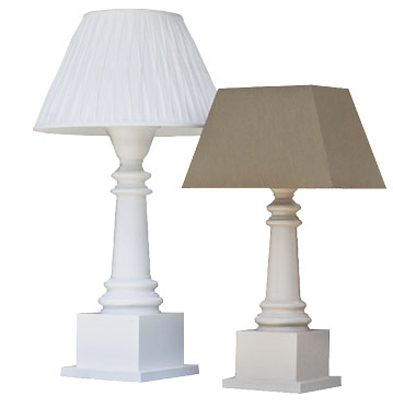 Two painted classical lamps