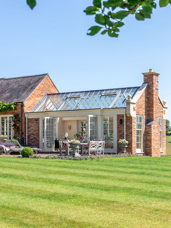 sunroom with masonry walls