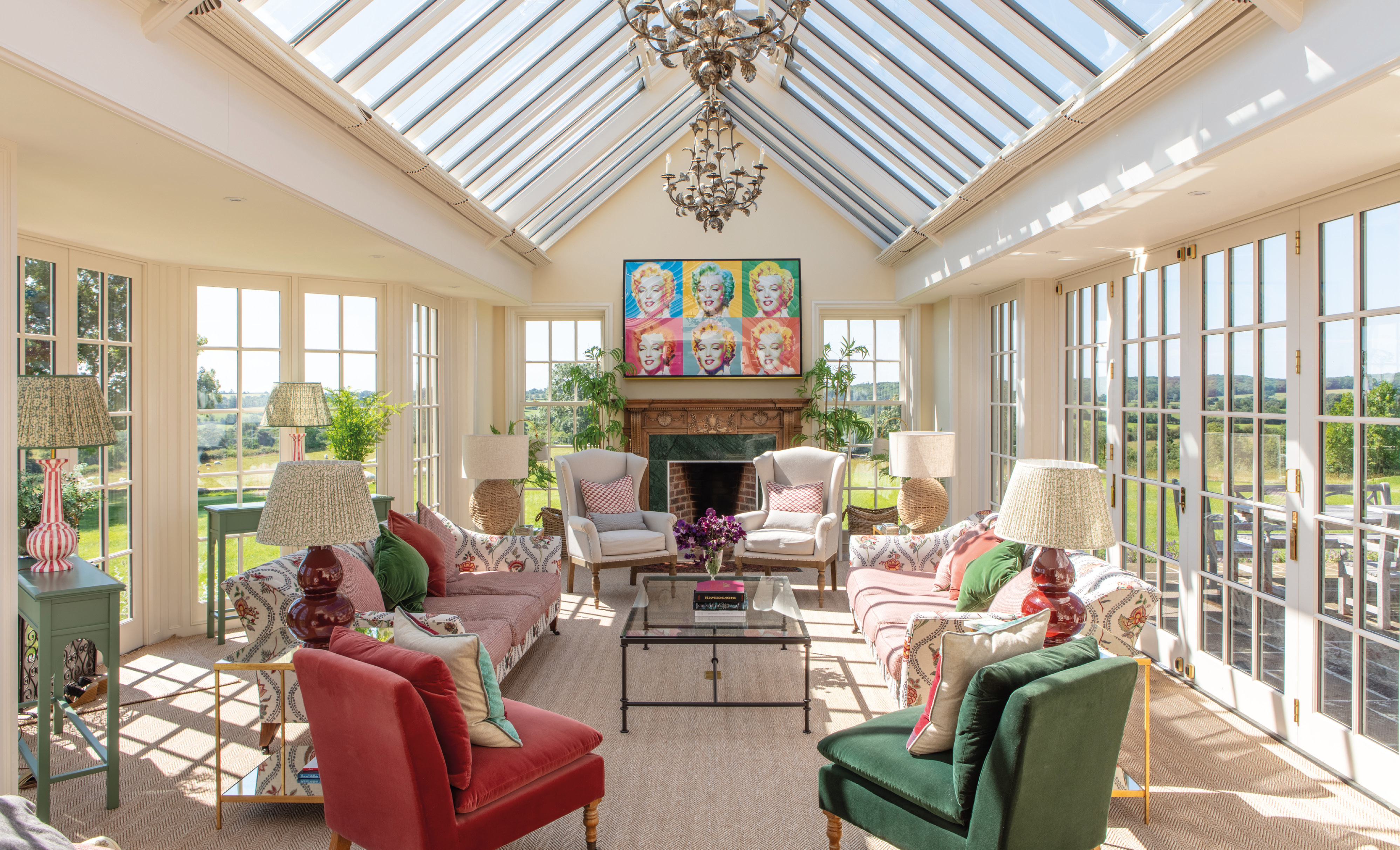 Eight panel glazing bar design