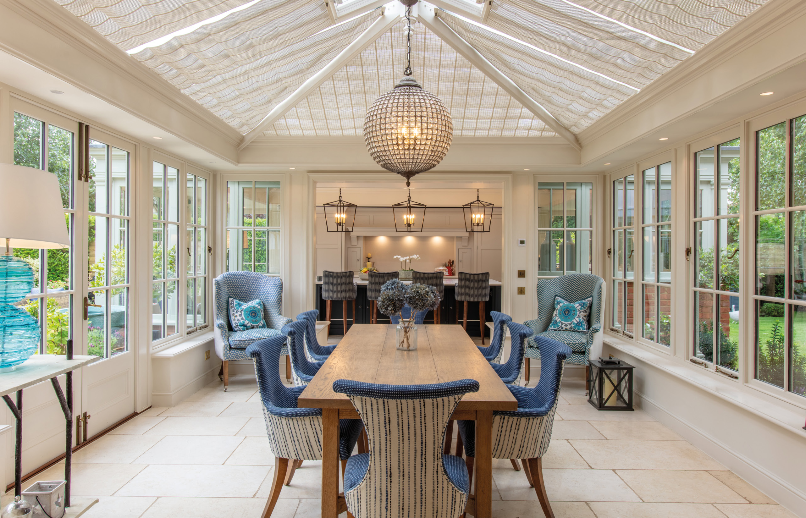 Eight panel glazing bar design