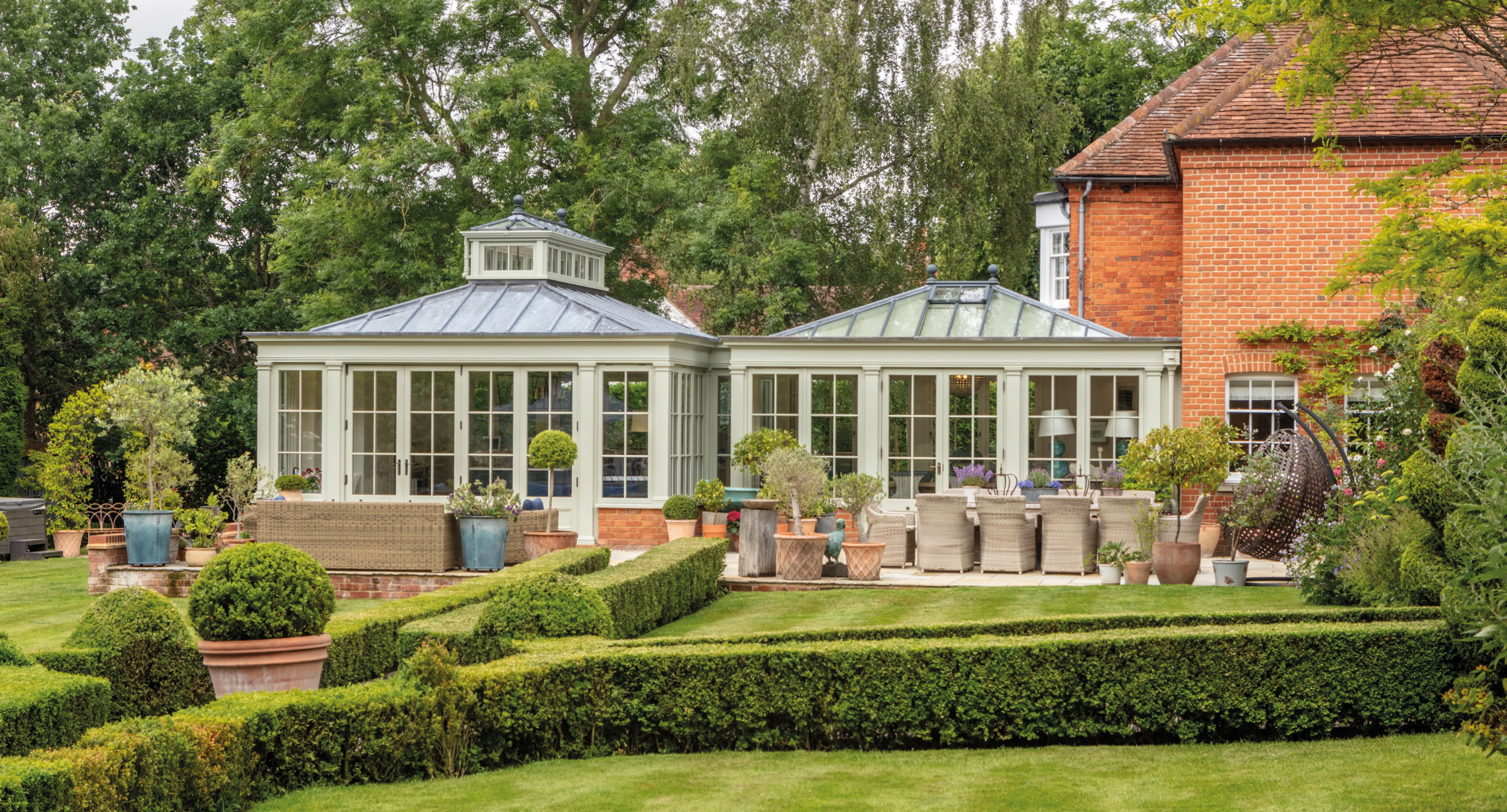 French farmhouse with classical orangery