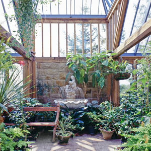 timber conservatory for plants to grow in