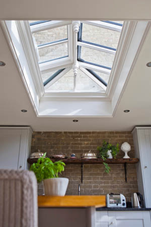 small rooflight above a kitchen area