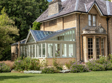 Elaborate victorian Conservatory with fanlight gable design