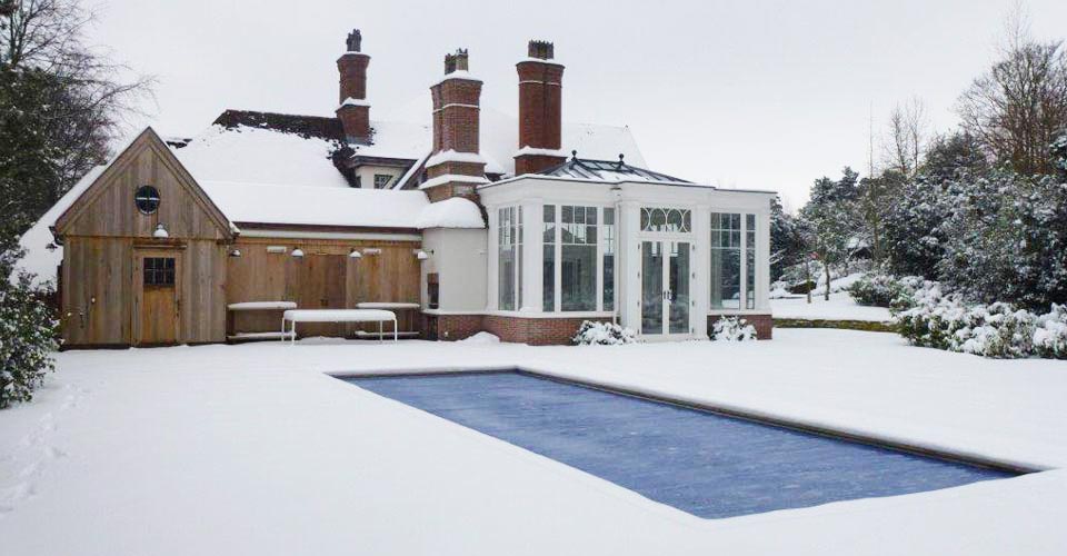 Snow covered Orangery project.