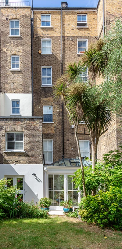 Central London townhouse extension external view