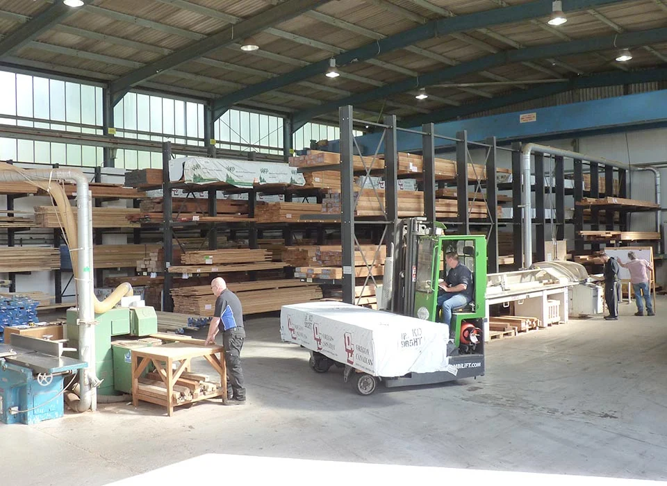 Timber storage at Vale Garden Houses